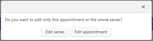 appointment recurring edit confirmation dialog