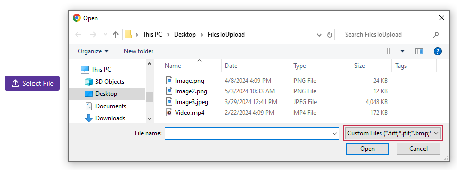 Upload - Custom file types