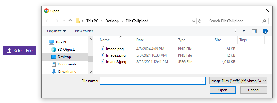Upload - The Image file type