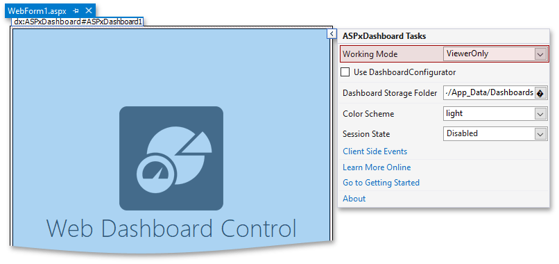 ASPxDashboard - ViewerOnly Smart Tag