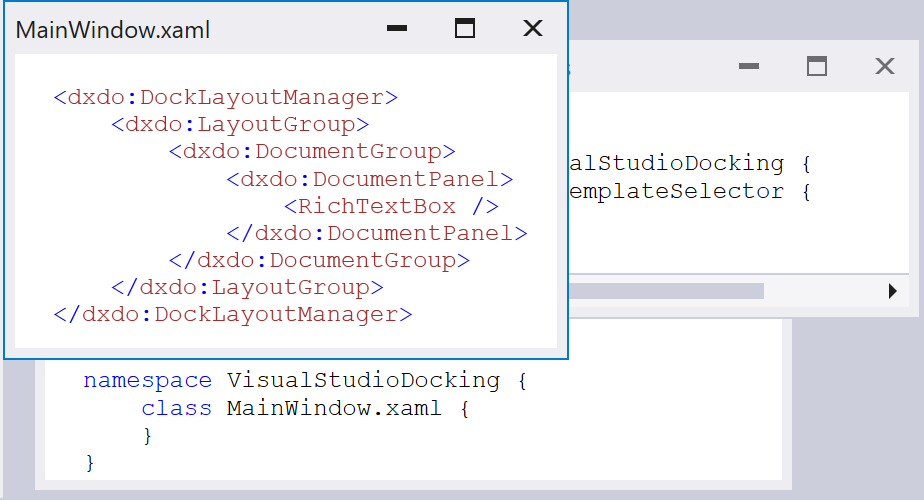 Dock UI Items WPF Controls DevExpress Documentation