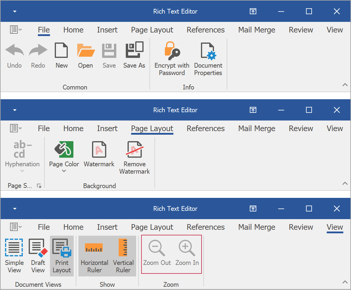 Commands In Rich Text Editor WinForms Controls DevExpress Documentation