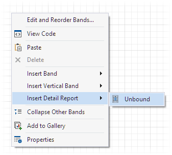 Bind a Report to Multiple Data Sources - Insert a Band