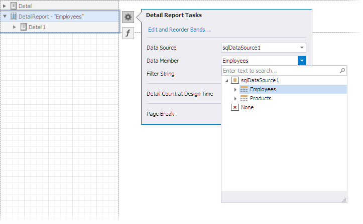 Multiple Data Tables - Specify Detail Report Band Data Source