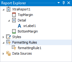Report Explorer Formatting Rules node