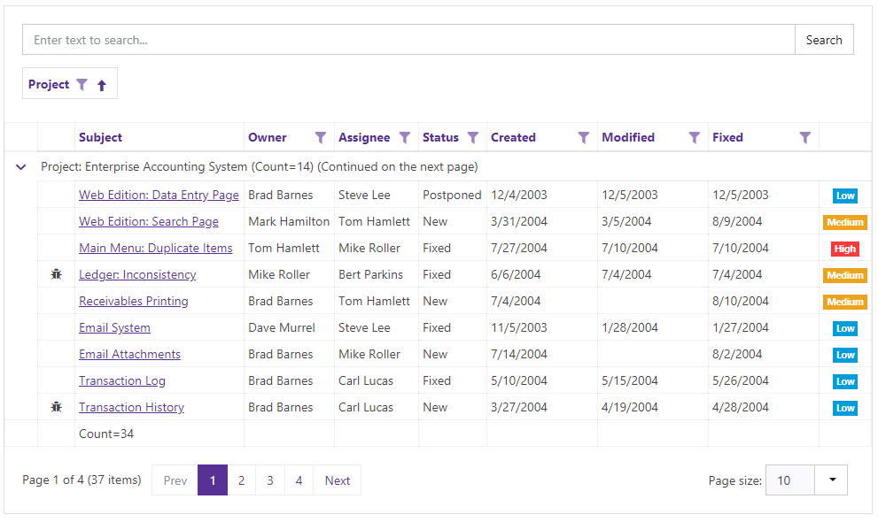 NetCoreGridView