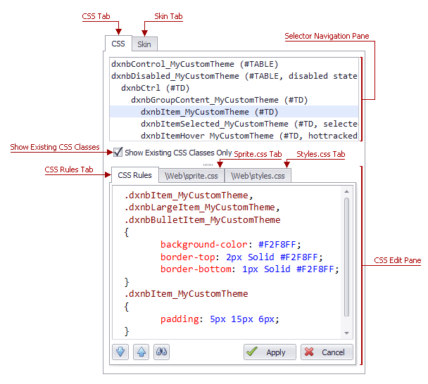 ASPxThemeBuilder-UI-CSS&SkinSettingsPane