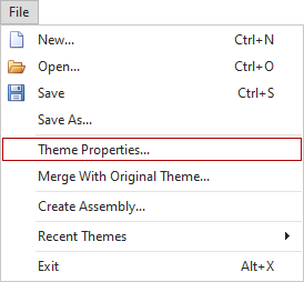 Theme Properties Command