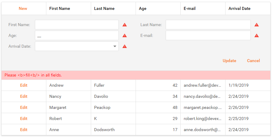 GridView - ASPxGridBehaviorSettings.EncodeErrorHtml