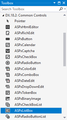 ListBox in Toolbox