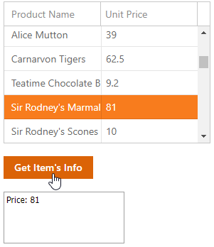 ASPxListEditItem - GetColumnText(columnIndex) Method