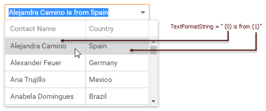 ASPxComboBox-TextFormatString-Default