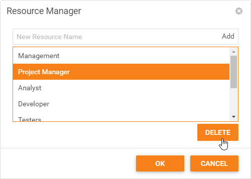 Gantt - Delete the Resource