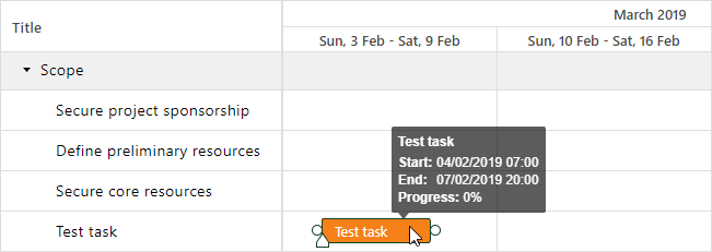 Gantt - Resize Task - Select