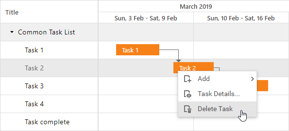 Gantt - Remove Tasks