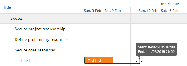 Gantt - Resize Task