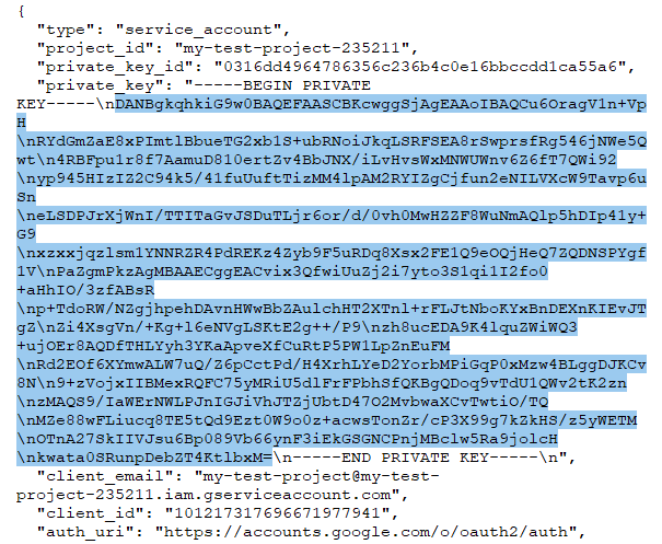 Google Drive API - Private Key