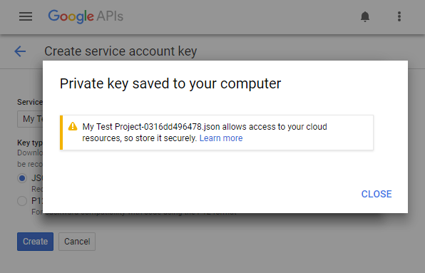 Google Drive API - Save Key