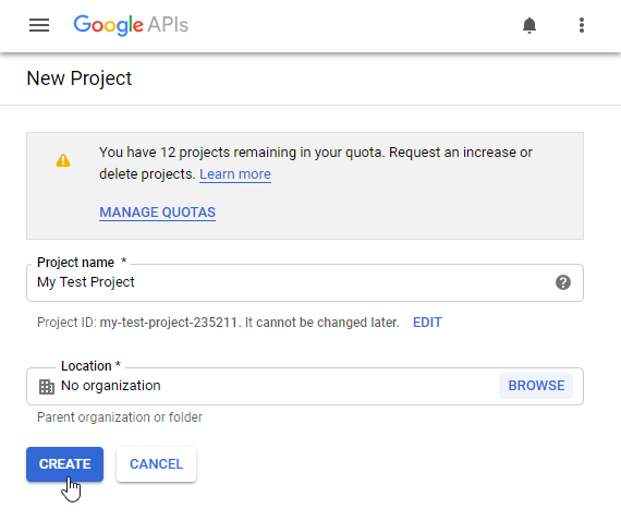 Google Drive Service Account - New Project