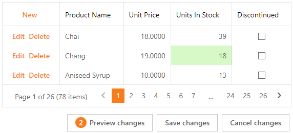 ASPxGridView.BatchEditMode - PreviewChangesButton