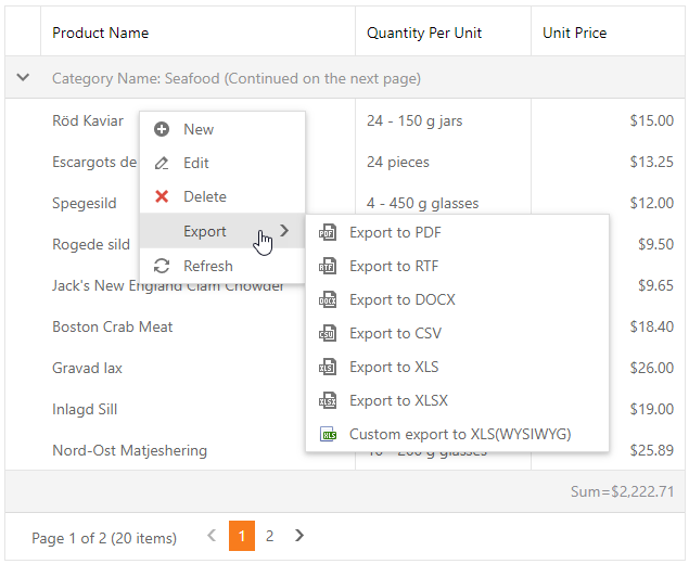 GridView - ContextMenuInitialize Event