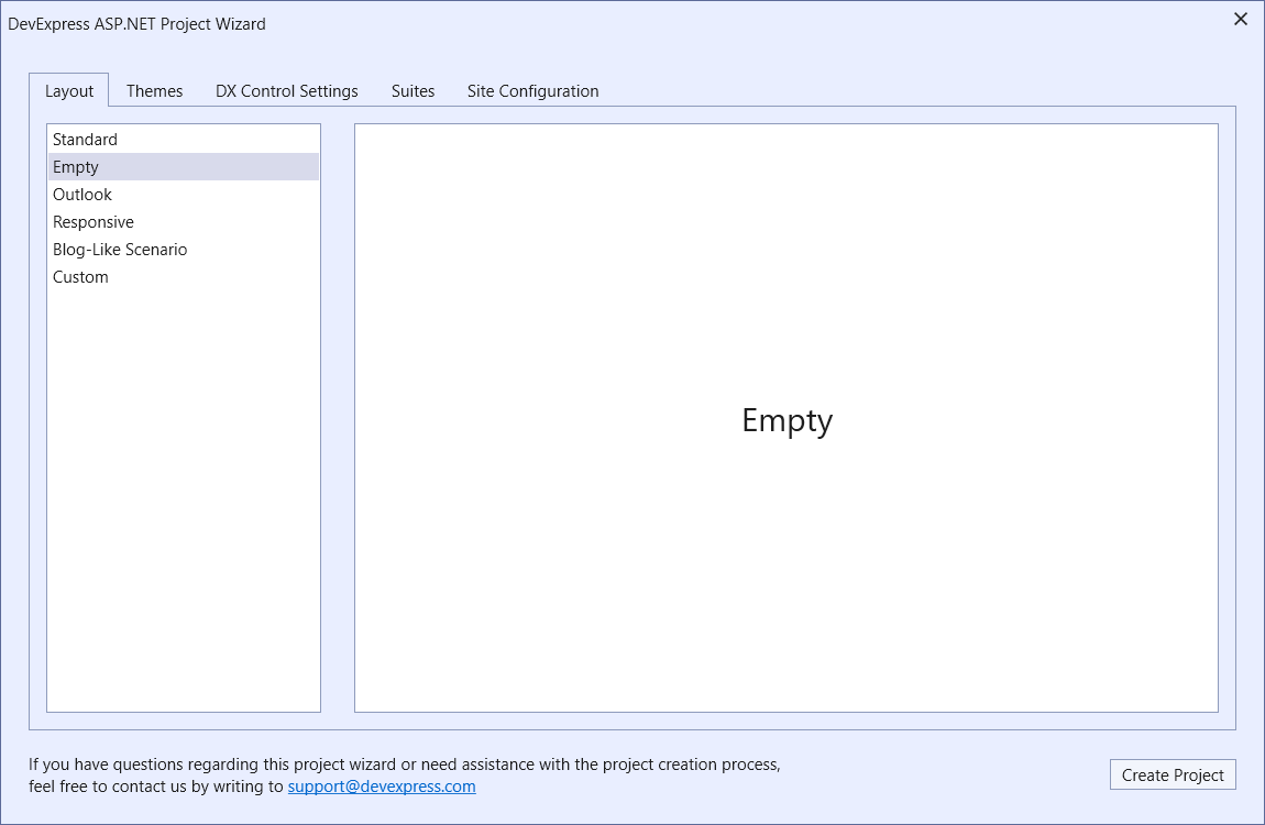 An empty ASP.NET web application