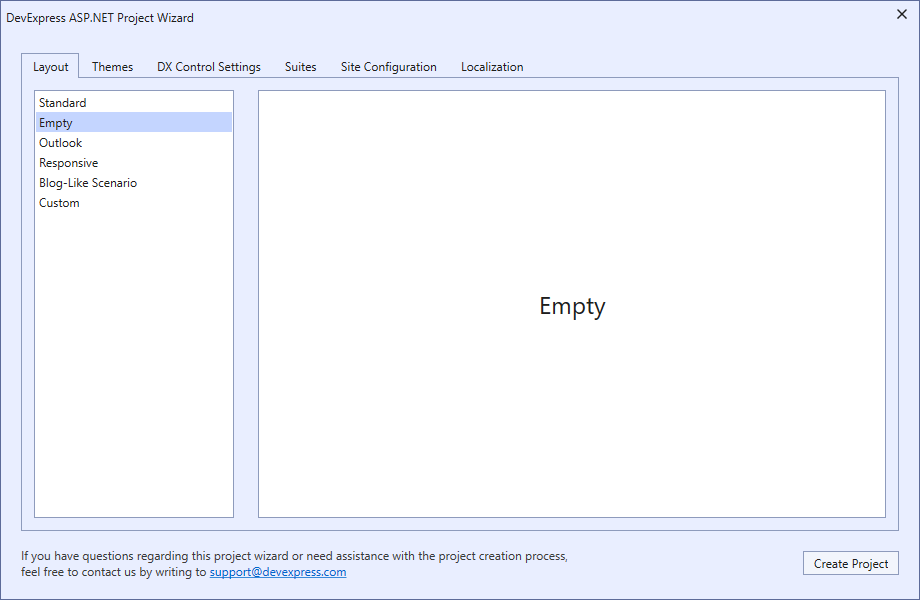 An empty ASP.NET web application