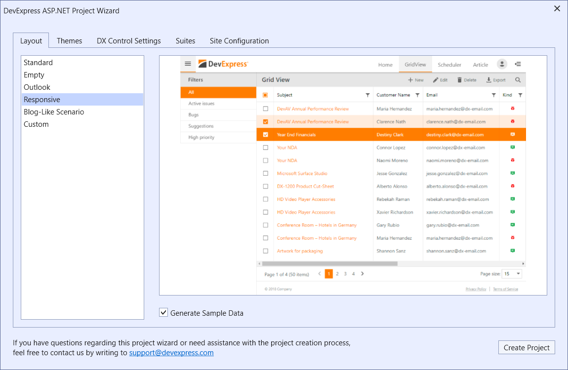 An ASP.NET web application with responsive design