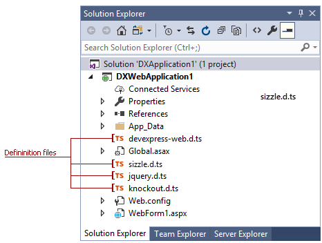 ASP.NET - TypeScript - SolutionExplorer