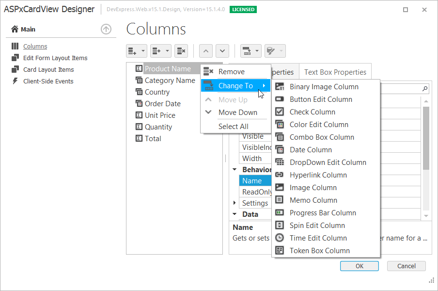 ASPxCardView_ChangeColumnType