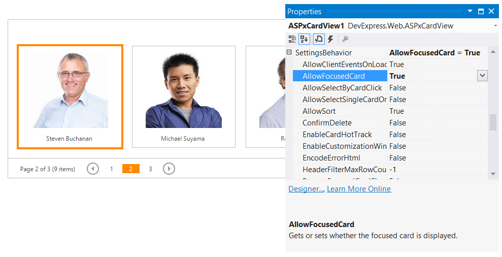 ASPxCardView_FocusedCard