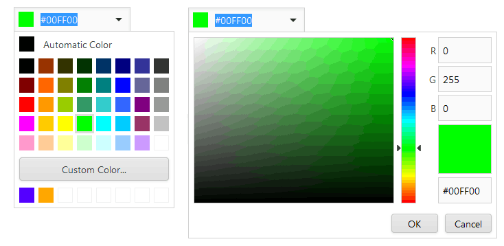 Color Editor, ASP.NET Web Forms Controls