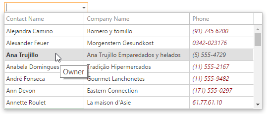 ASPxComboBox-ItemAppearanceCustomization