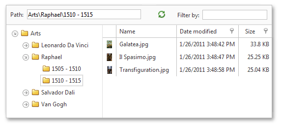 ASPxFileManager - Details