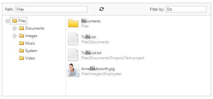 ASPxFileManager-FilterView