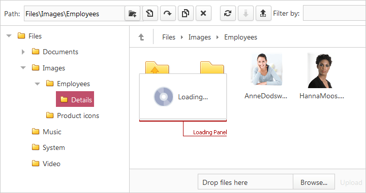 ASPXFileManager - Loading Panel