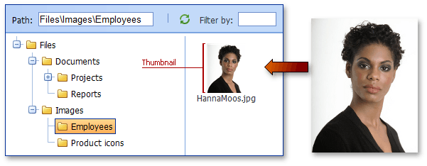 ASPxFileManager - Thumbnail