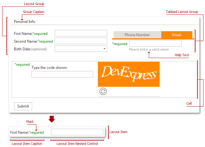 ASPxFormLayout_VE_Overview