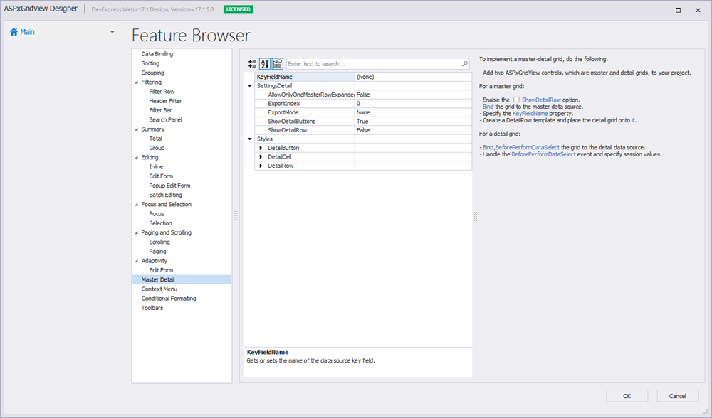 ASPxGridView-MAster-Detail-Design