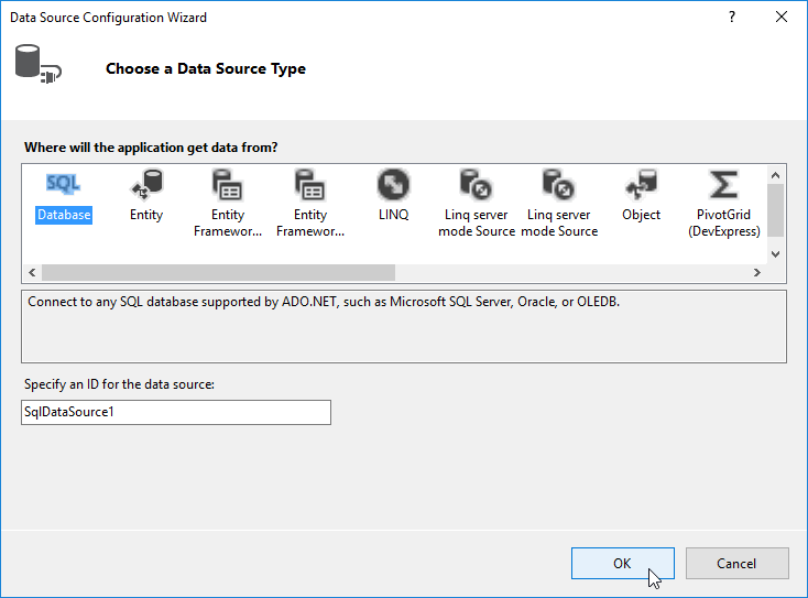 Select the data source type