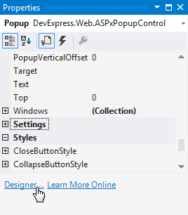 ASPxPopupControl_Designer_Ivoking_Properties