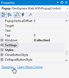 devexpress popup control