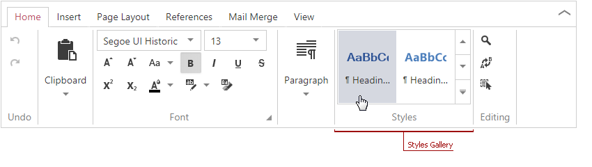 ASPxRichEdit - StylesGallery
