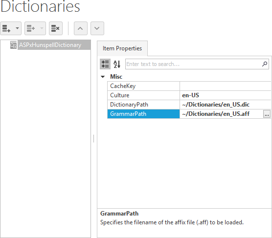 ASPxSpellChecker_HunSpellDictionaryProperties