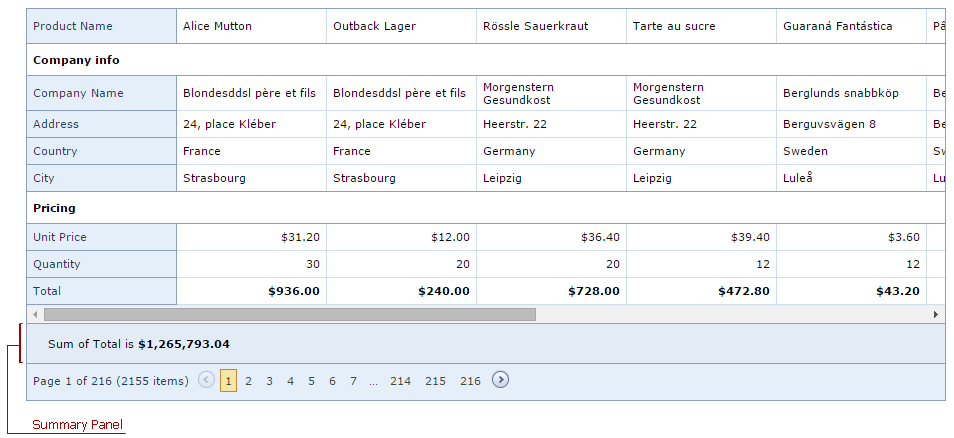ASPxVerticalGrid-VisualElements-SummaryPanel