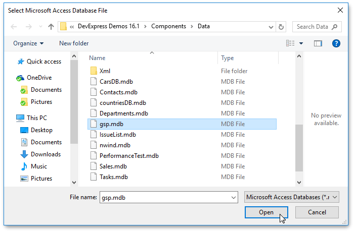 BrowseDatabaseFile