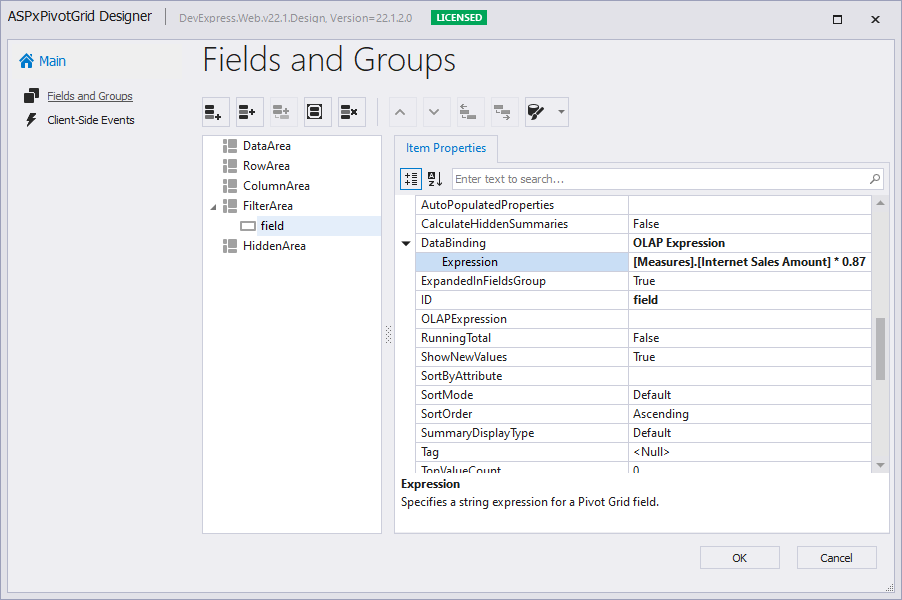 First Sold Product field in OLAP