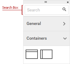 Diagram toolbox search box