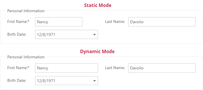 Form Layout Display Modes