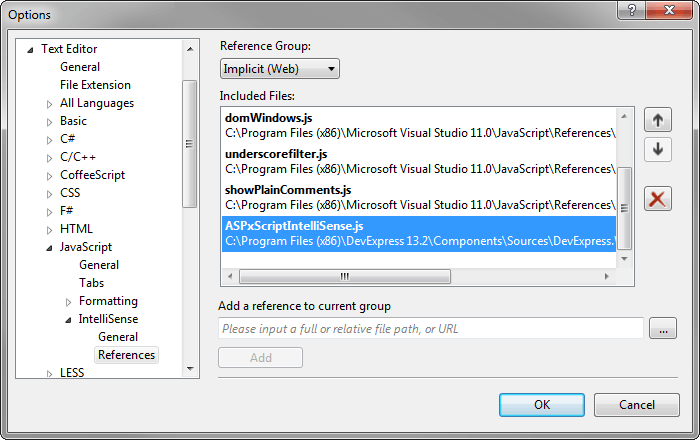 visual studio 2015 intellisense settings